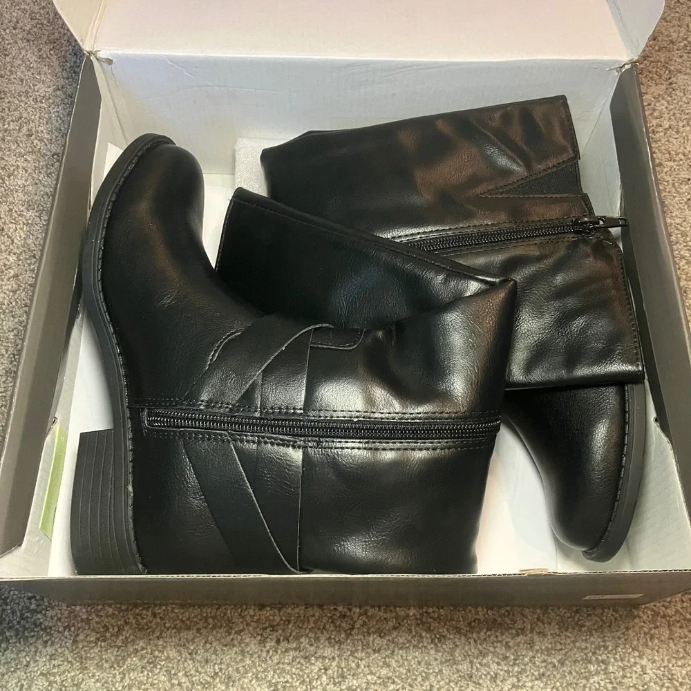 Style & Co Margoo Black Knee High Riding Boots Womens 5M F42199‎ NEW Equestrian
